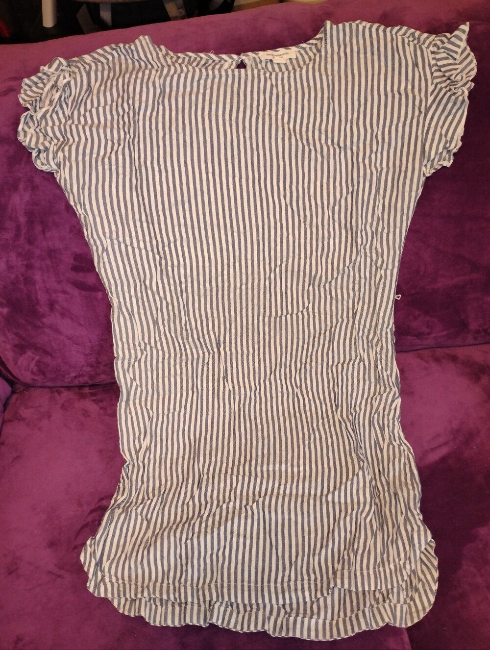 beachlunchlounge Navy & White Striped Short Sleeve Tunic Medium